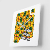 Ich mag einzigartige Blume Quadratische Wanduhr (Winkel)