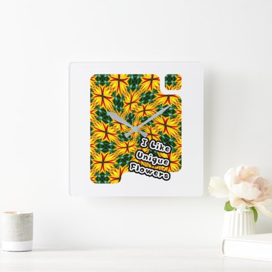 Ich mag einzigartige Blume Quadratische Wanduhr (Zuhause)