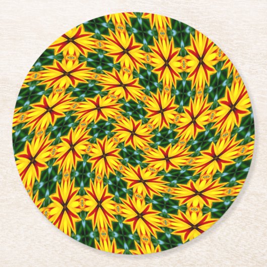 Ich mag einzigartige Blume Runder Pappuntersetzer (Vorderseite)