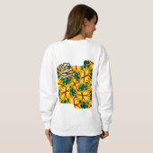 Ich mag einzigartige Blume Sweatshirt (Schwarz voll)