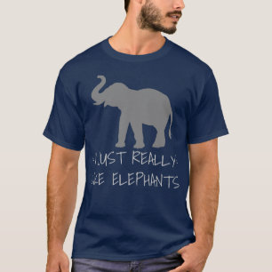 Ich mag Elefanten Niedlichen Retro Elefanten L T-Shirt