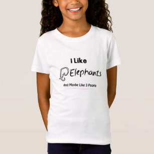 Ich mag Elefanten und vielleicht 3 Leute T - Shirt