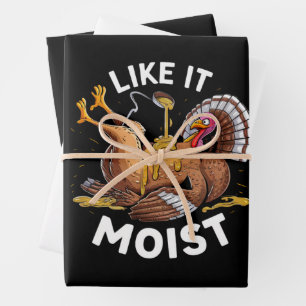 Ich mag es feuchte Thanksgiving-Puter-Gravy Geschenkpapier Set