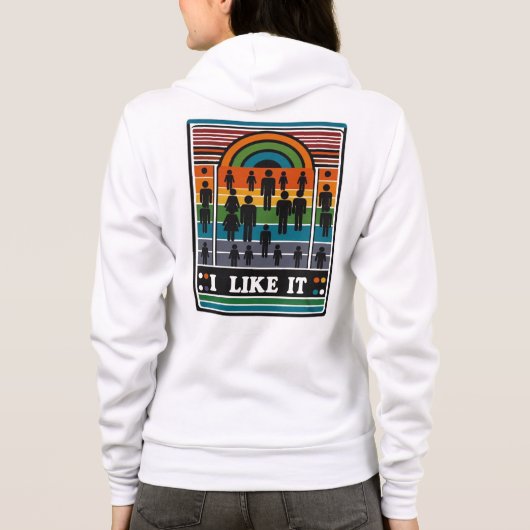 Ich mag es hoodie (Rückseite)