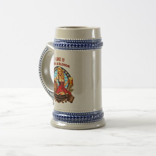 Ich mag es kühl und blond  - bayerische Volksfeste Bierglas (Vorderseite Links)