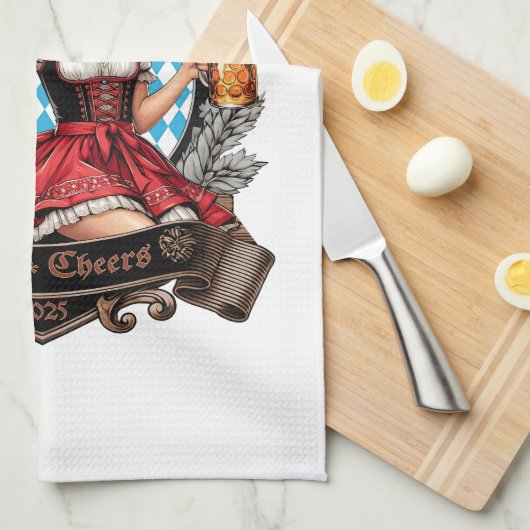 Ich mag es kühl und blond - Volksfest Kirchweih Geschirrtuch (Viertel Falte)