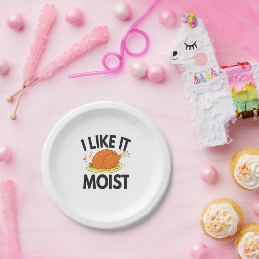 Ich mag es Moist Funny Erntedank Toastgeflügel Pappteller (Party)