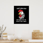 Ich mag es ruhig aussehen, Hühnchen Funny Rooster Poster (Küche)