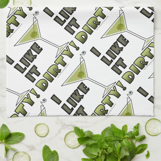 ICH MAG ES SCHWER! Dirty Martini Cocktail Spaß Handtuch (Gefaltet)