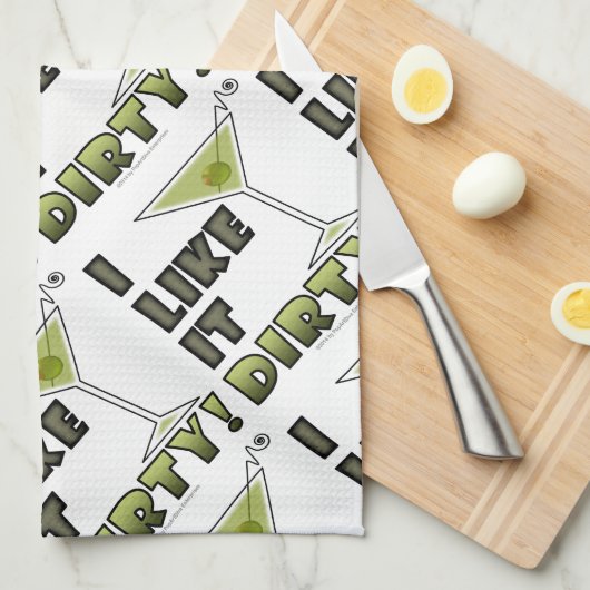 ICH MAG ES SCHWER! Dirty Martini Cocktail Spaß Handtuch (Viertel Falte)