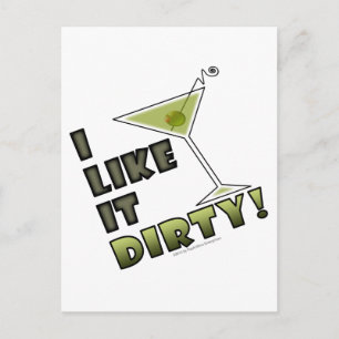 ICH MAG ES SCHWER! Dirty Martini Cocktail Spaß Postkarte