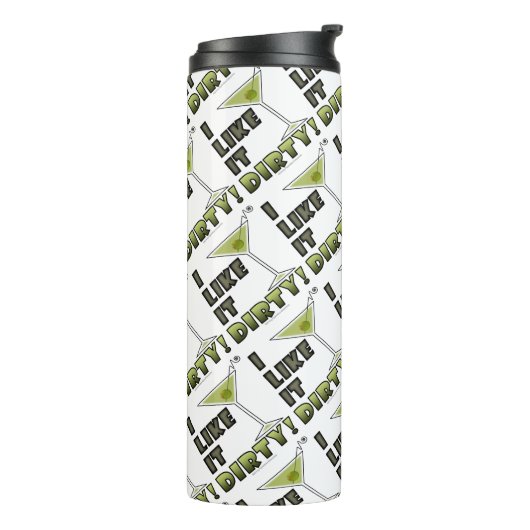 ICH MAG ES SCHWER! Dirty Martini Cocktail Spaß Thermosbecher (Nach links gedreht)