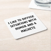 Ich mag es, Situationen zu diffundieren Rechteckiger Pappuntersetzer (angewinkelt)