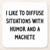 Ich mag es, Situationen zu diffundieren Rechteckiger Pappuntersetzer (Vorderseite)