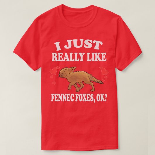 Ich mag Fennec Foes Ok Animal Lover im Vorfeld T-Shirt (Design vorne)