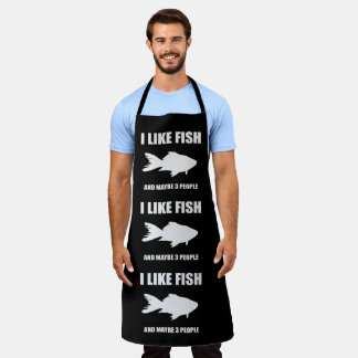 Ich mag Fisch und vielleicht 3 Leute Shirt gibt Sc Schürze