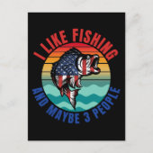 ICH MAG FISCHEN UND VIELLEICHT 3 PERSONEN POSTKARTE (Vorderseite)