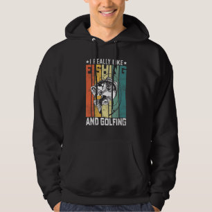 Ich mag Fischfang und Golf Hoodie