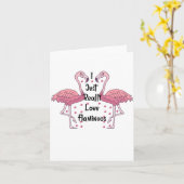 Ich mag Flamingos, die friedliche Liebe Flamingos Karte (Gelbe Blume)