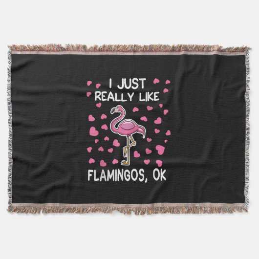 Ich mag Flamingos, Ok Flamingo Lover Decke (Vorderseite)