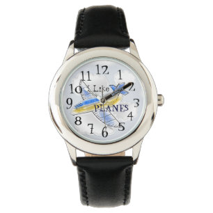 Ich mag Flugzeuge Armbanduhr