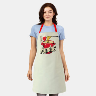 Ich mag Fondue -Typografie Schürze