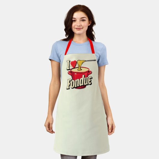 Ich mag Fondue -Typografie  Schürze (Getragen)