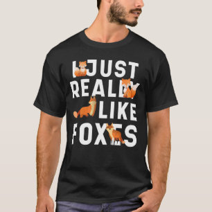 Ich mag Foxes niedliche Tierkunst T-Shirt