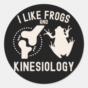 Ich mag Frösche und Kinesiologie Runder Aufkleber