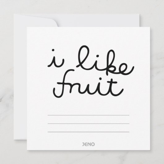 ICH MAG FRUIT FRUIT Flatnote Card Dankeskarte (Rückseite)