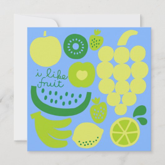 ICH MAG FRUIT FRUIT Flatnote Card Dankeskarte (Vorderseite)