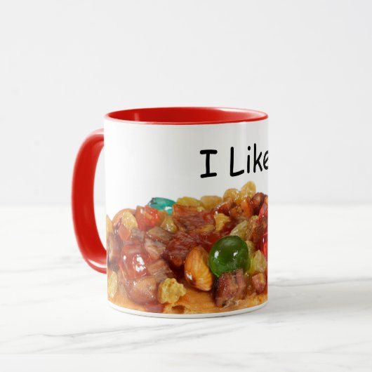 Ich mag Fruitcake Kaffeekochen Tasse (Vorderseite Links)