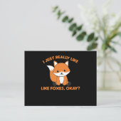 Ich mag Füchse einfach wie Funny Fox Postkarte (Stehend Vorderseite)