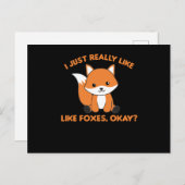Ich mag Füchse einfach wie Funny Fox Postkarte (Vorne/Hinten)