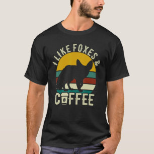 Ich mag Füchse und Kaffee Funny Retro Vintage Füch T-Shirt