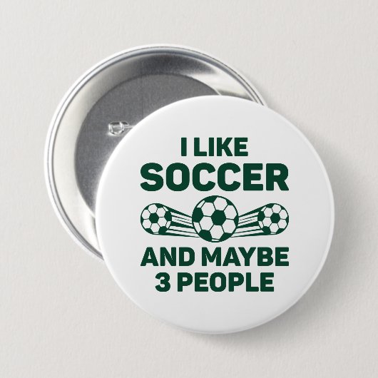 Ich mag Fußball und vielleicht 3 Leute Button (Vorne & Hinten)