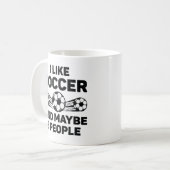Ich mag Fußball und vielleicht 3 Leute Kaffeetasse (Vorderseite Links)
