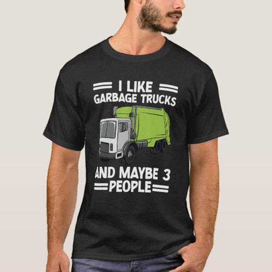 Ich mag Garbage Truck und vielleicht 3 Recycelnd T-Shirt (Vorderseite)