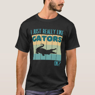 Ich mag Gatoren einfach Vintage Retro-Alligat T-Shirt