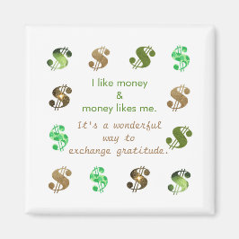 Ich mag Geld & Geld wie ich, Affirmation Magnete Magnet