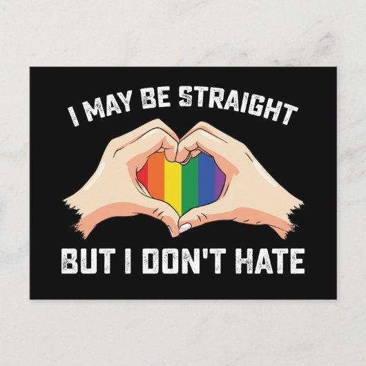 Ich mag gerade sein, aber ich hasse nicht schwul-l postkarte (Vorderseite)