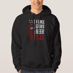 Ich mag Gewehre Biere und vielleicht drei Leute rü Hoodie