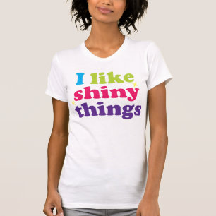 Ich mag glänzenden Sachen V-Hals T-Shirt