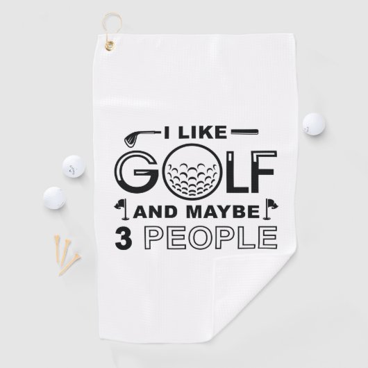 Ich mag Golf und vielleicht 3 Personen Golfhandtuch (Insitu)