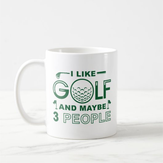 Ich mag Golf und vielleicht 3 Personen Kaffeetasse (Links)