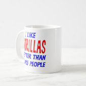 Ich mag Gorillas besser, als ich Leute-Tasse mag Kaffeetasse (Vorderseite Links)