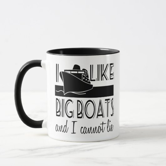 Ich mag große Boote und ich kann keine lustige Kre Tasse (Links)