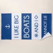 Ich mag große Boote und ich kann nicht lügen Strandtuch (Vorderseite)