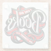 Ich mag große Bücher Kalligrafie Glasuntersetzer (Rückseite)