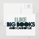 Ich mag große Bücher Postkarte (Vorne/Hinten)